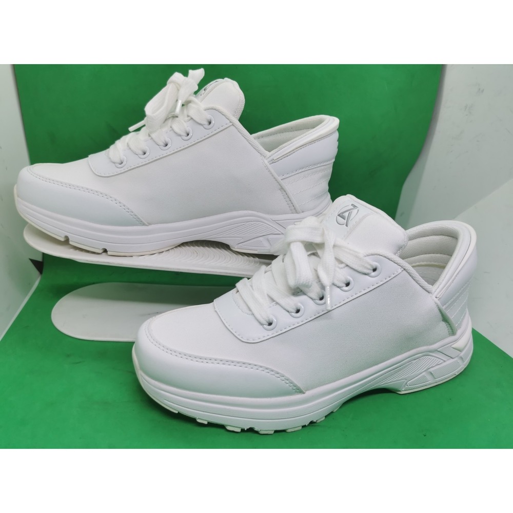 Zeba Women's Sneakers White Lace Up Leather Size 9 Casual Comfort Shoes